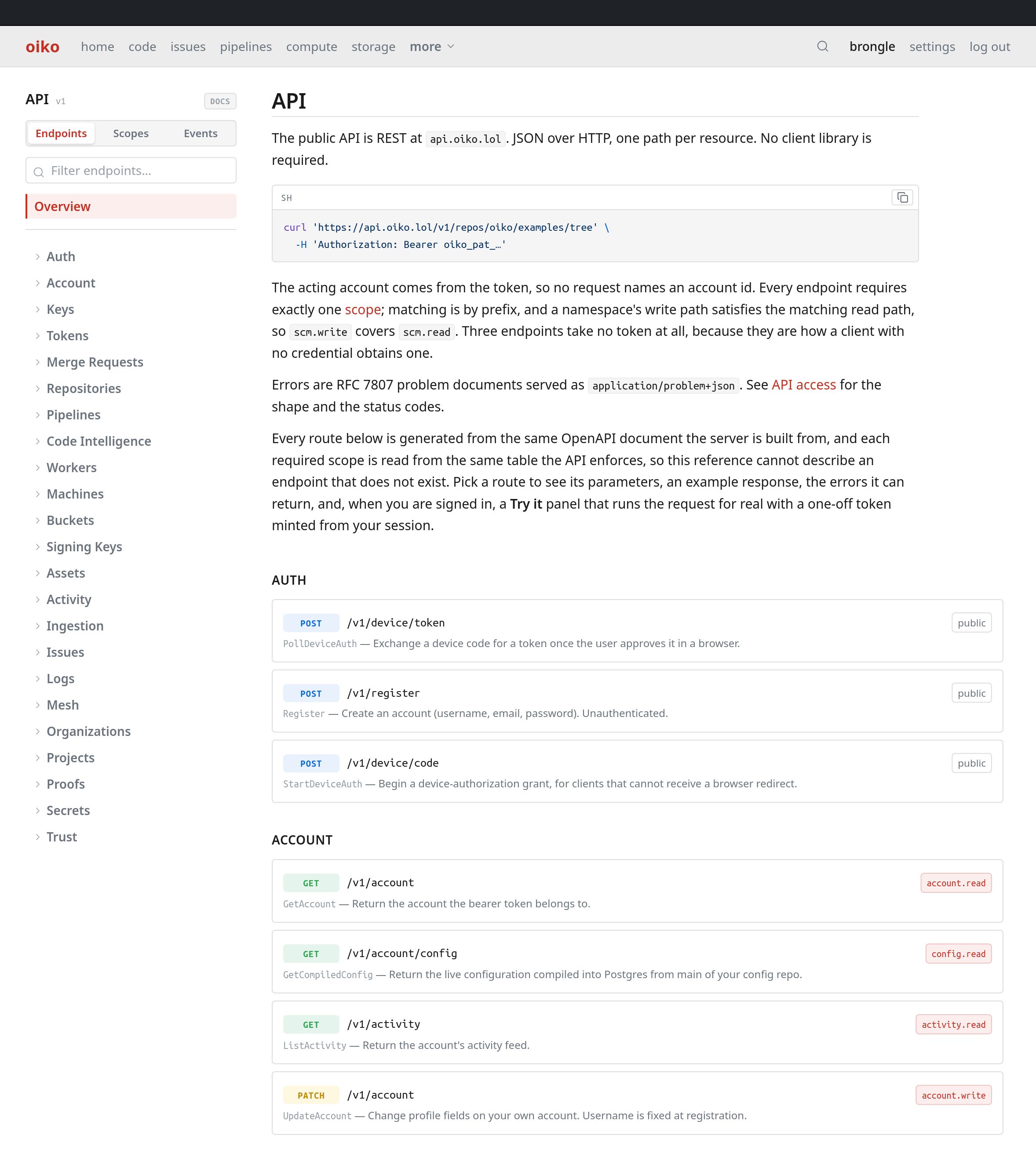 Oiko REST API reference